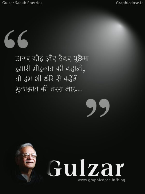 Agar koi zor dekar poochega
humari mohabbat ki kahani,
To hum bhi dheere se kahenge
mulaakat ko taras gaye…!!!