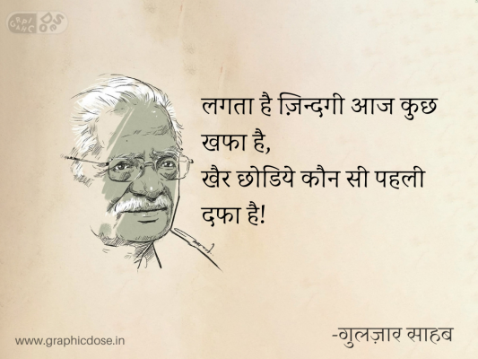 लगता है ज़िन्दगी आज कुछ खफा है,
खैर छोडिये कौन सी पहली दफा है!