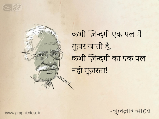 कभी ज़िन्दगी एक पल में गुज़र जाती है,
कभी ज़िन्दगी का एक पल नहीं गुज़रता!