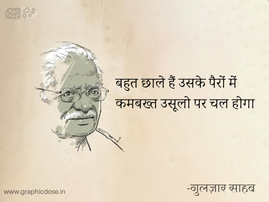 बहुत छाले हैं उसके पैरों में
कमबख्त उसूलो पर चल होगा