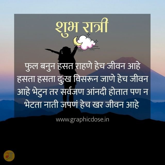 शुभ रात्री मराठी सुविचार आणि शांत झोपेचे संदेश इमेज