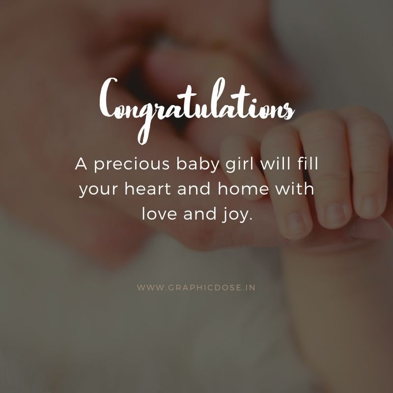 Sweet congratulations on new baby girl arrival wishing card