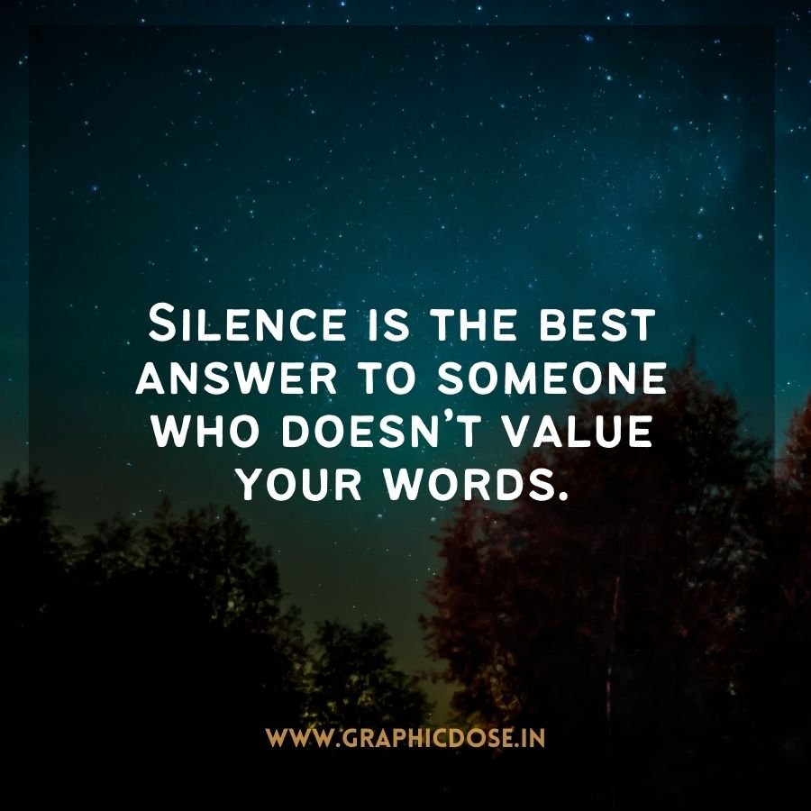 Quote on silence being the wisest response to disrespect