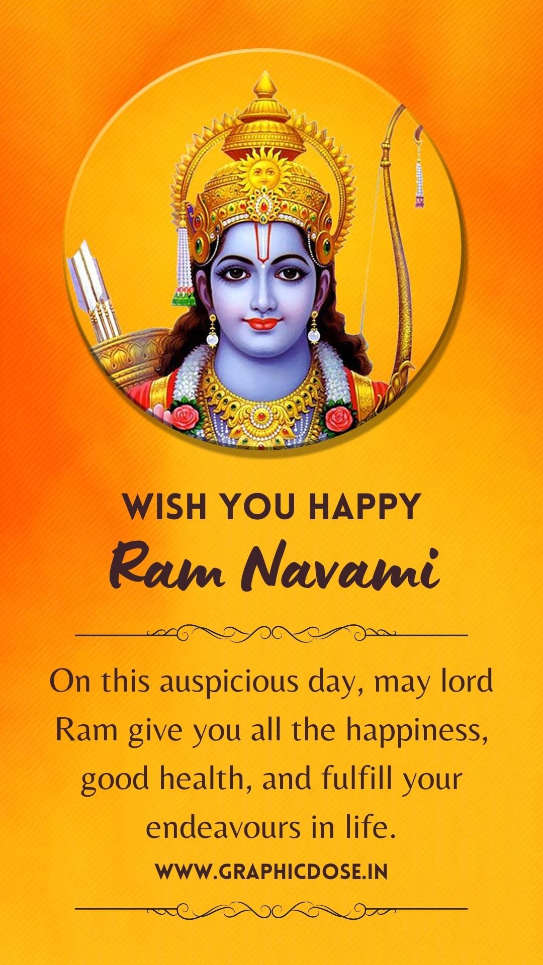 Sri Rama Navami divine blessing image with bow and arrow