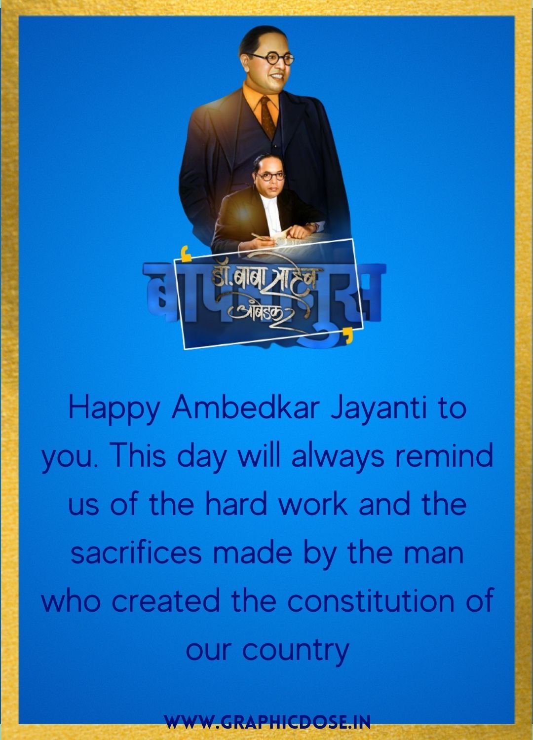 Honoring the hard work and sacrifice of Dr BR Ambedkar wishing card