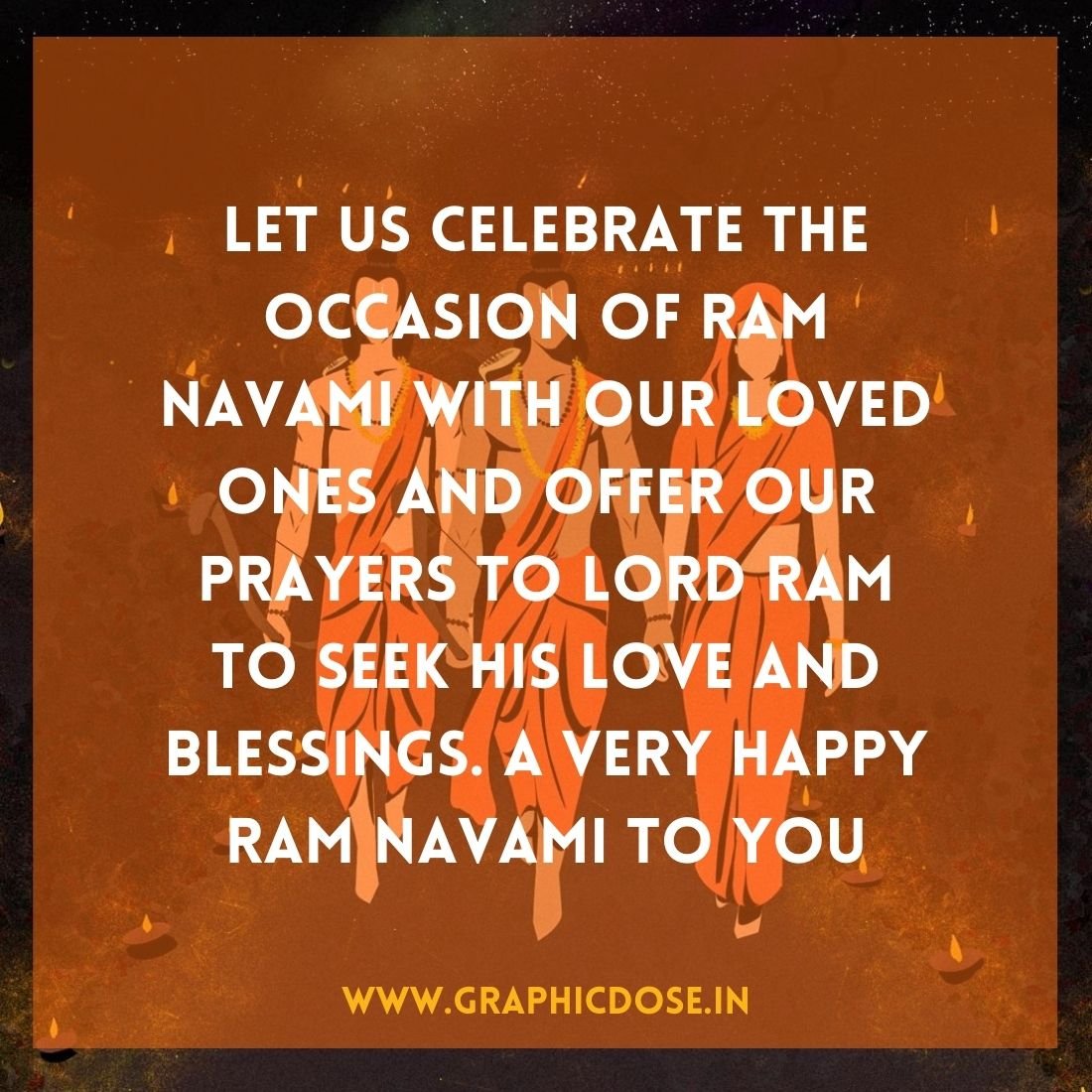 Offering prayers to Lord Ram Ram Navami card