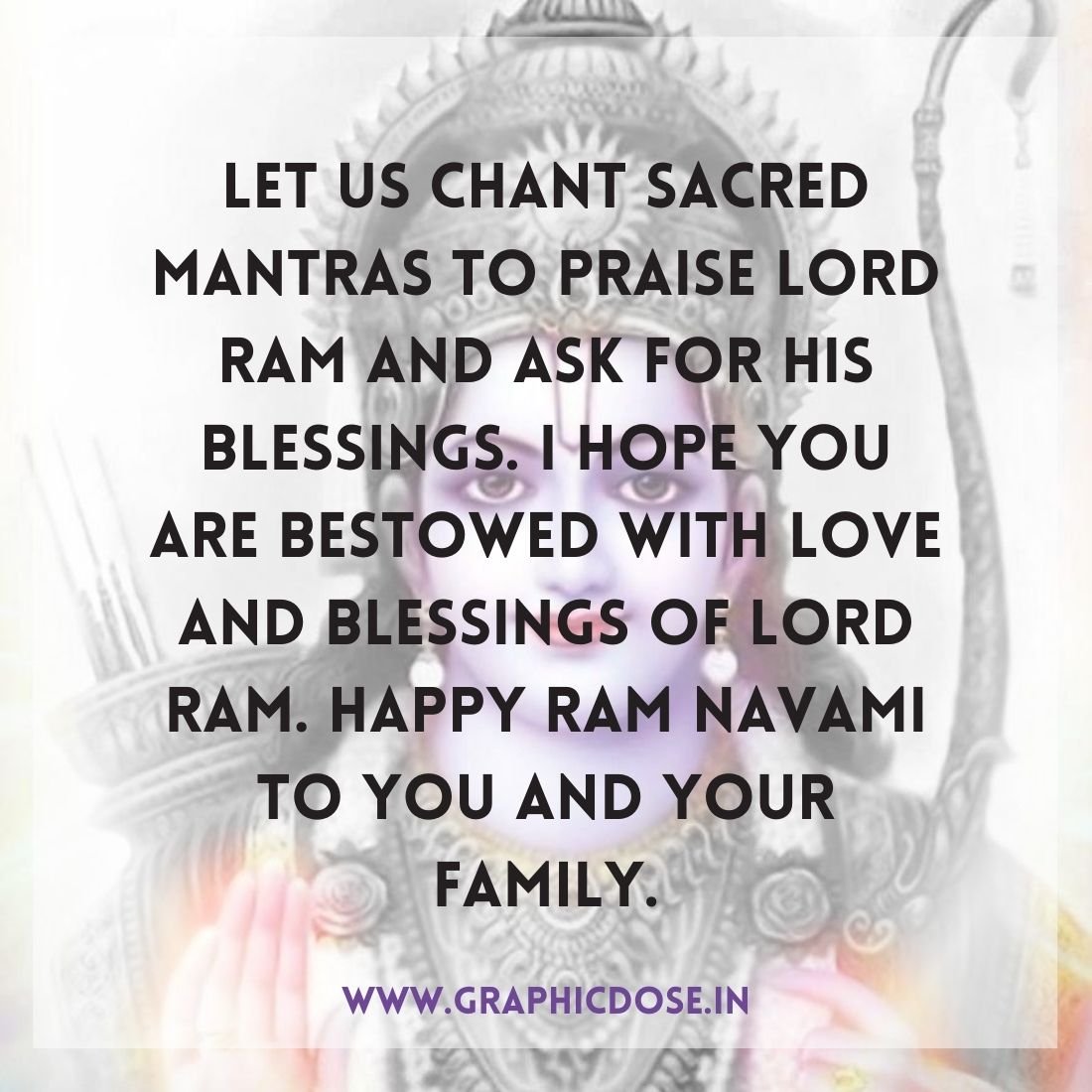 Chanting sacred mantras on Ram Navami wishing card