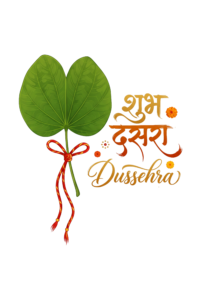 Apta Leaf And Shubh Dussehra Calligraphy For Hindu Festival Greeting Scaled